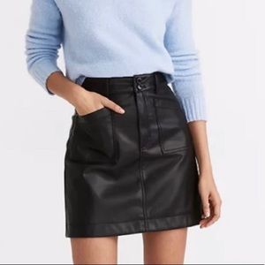 Madewell Black Faux Leather Mini Skirt